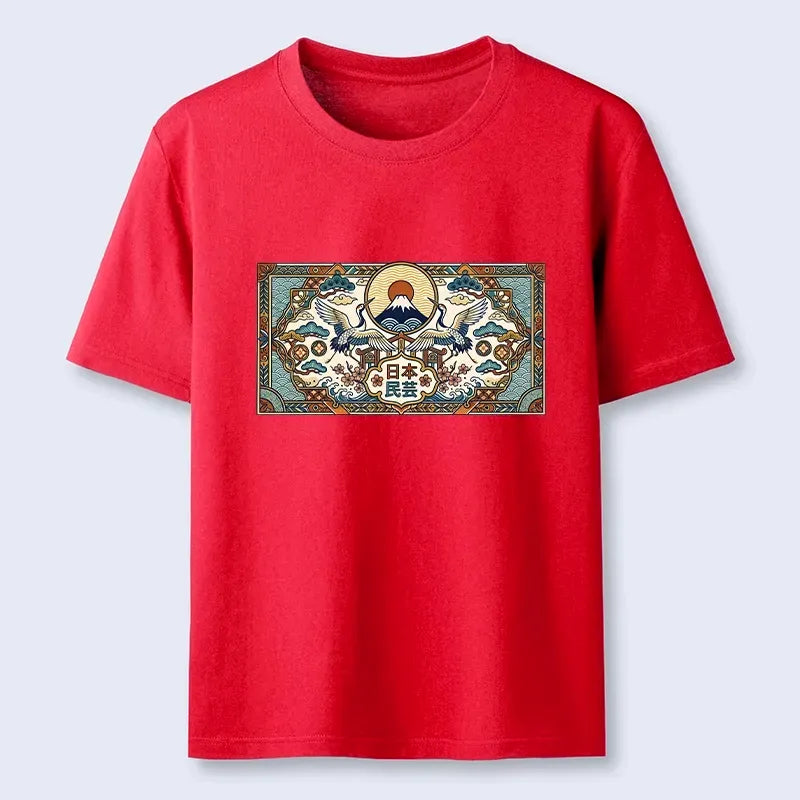 Ornate Japanese folk art t-shirt on sale