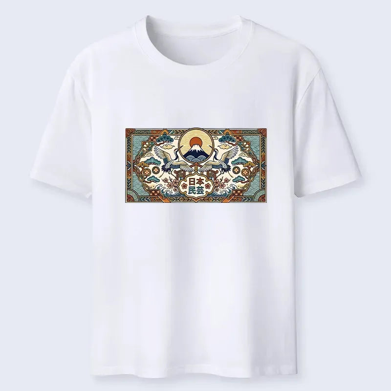 Ornate Japanese folk art t-shirt on sale