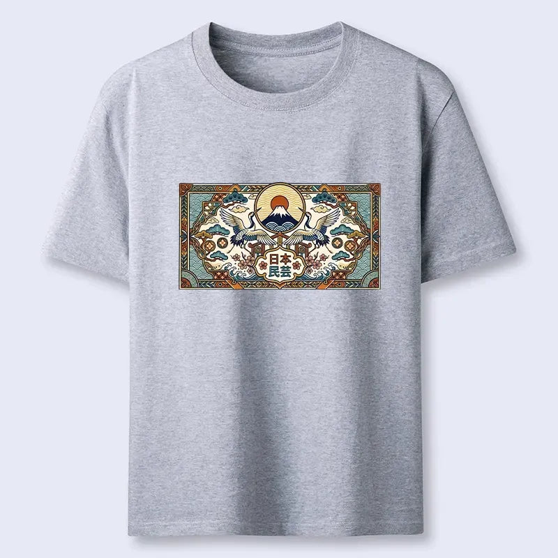 Kyoto-Lion Ornate Japanese Folk Art Border Classic T-Shirt