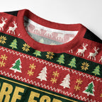 Kyoto-Lion Funny Santa Coffee Meme Fuzzy Christmas Ugly Sweatshirt