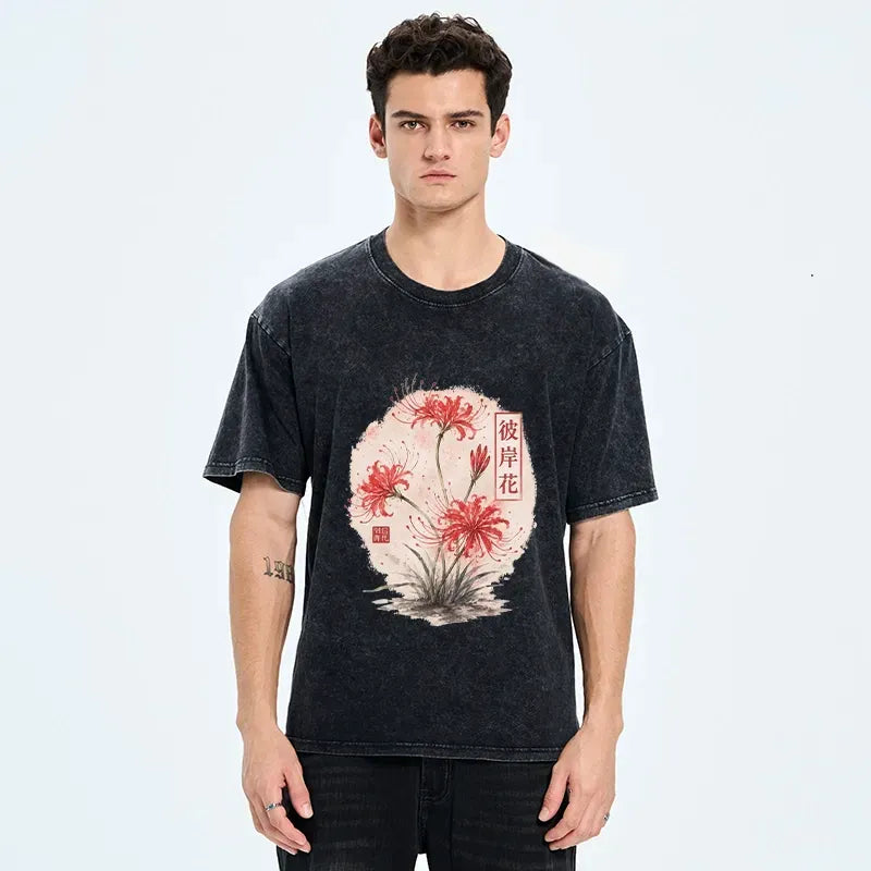 Japanese watercolor t-shirt for daily wear