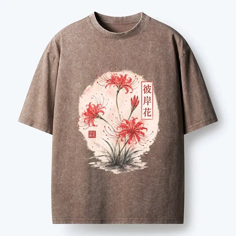 Japanese watercolor t-shirt for daily wear