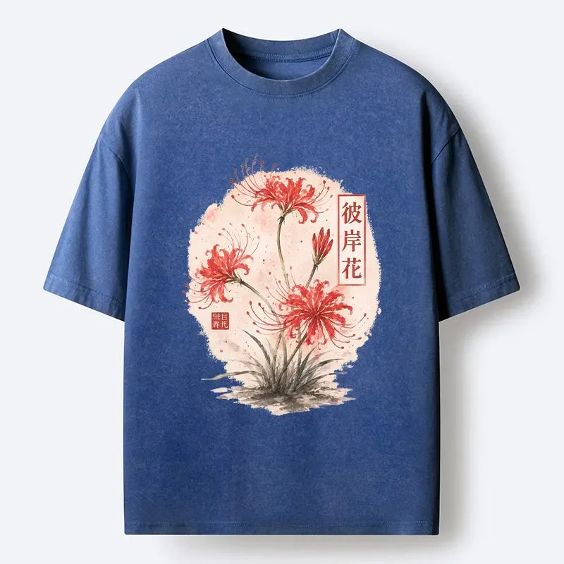Japanese watercolor t-shirt for daily wear