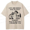 Kyoto-Lion Cat Horse Shirt for Streetwear