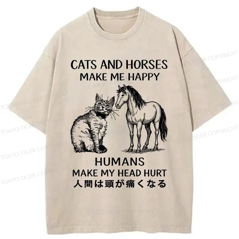 Kyoto-Lion Cat Horse Shirt for Streetwear