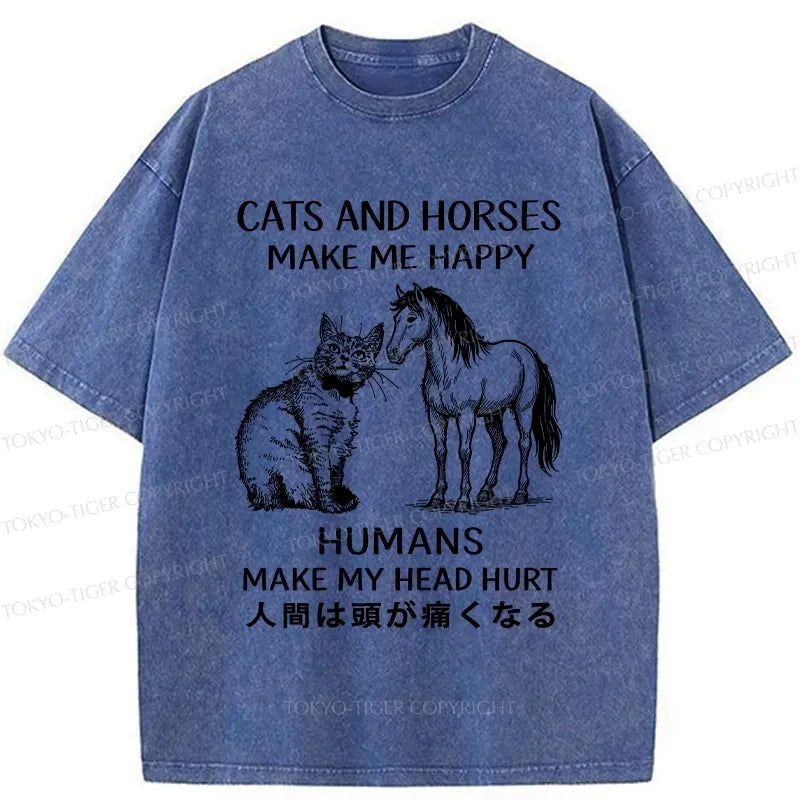 Kyoto-Lion Cat Horse Shirt for Streetwear