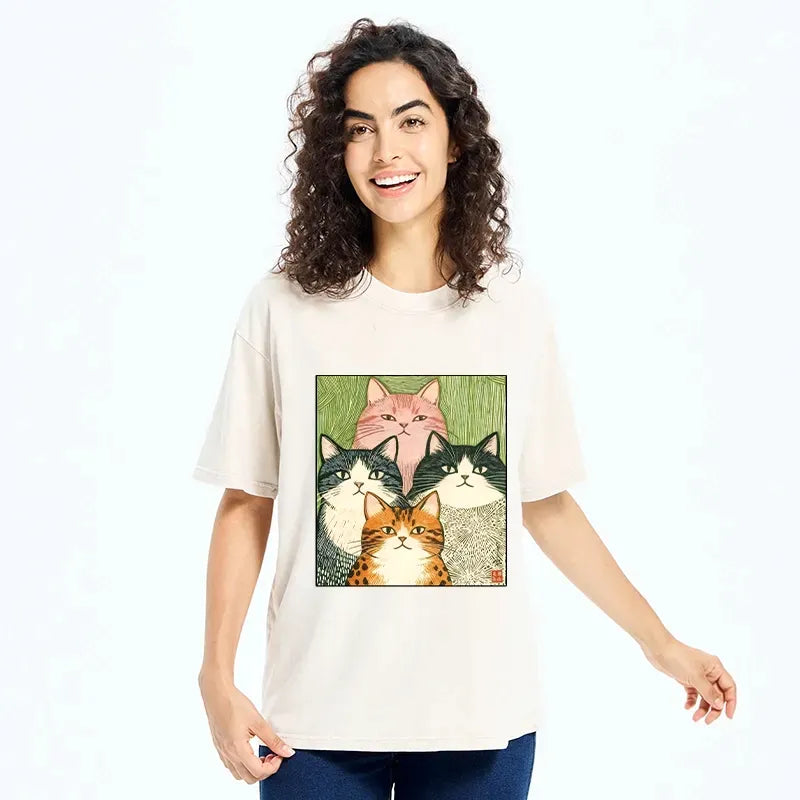 Kyoto-Lion Funny Cat T-Shirt Free Shipping