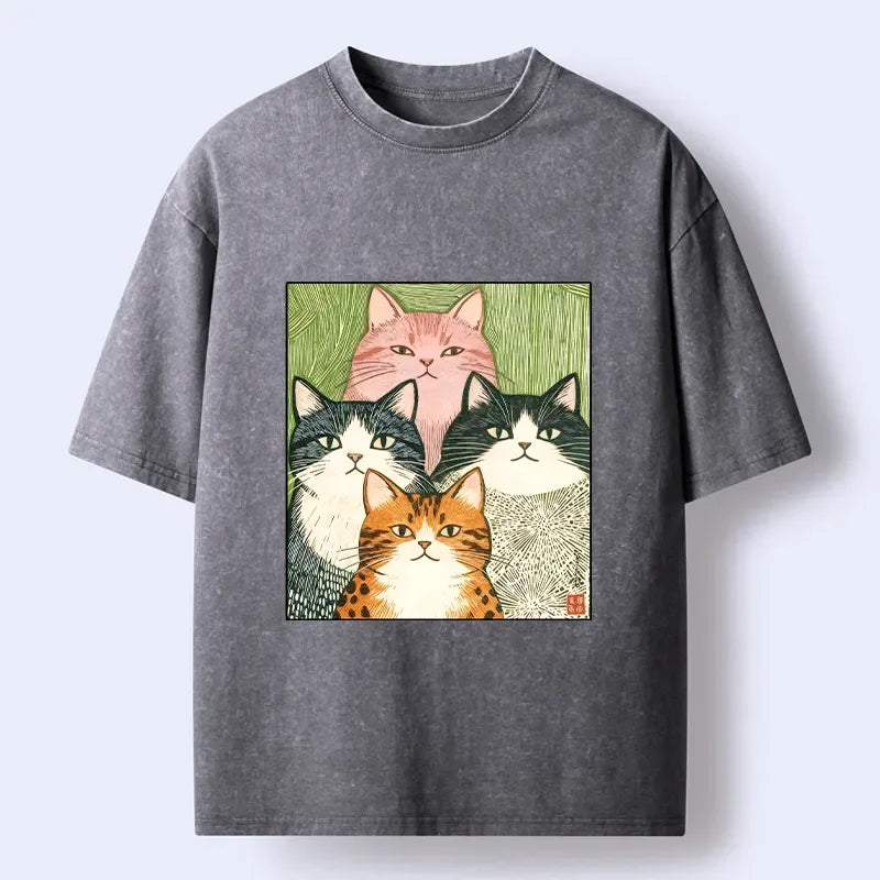 Japanese Vintage Cat T-Shirt Best Seller