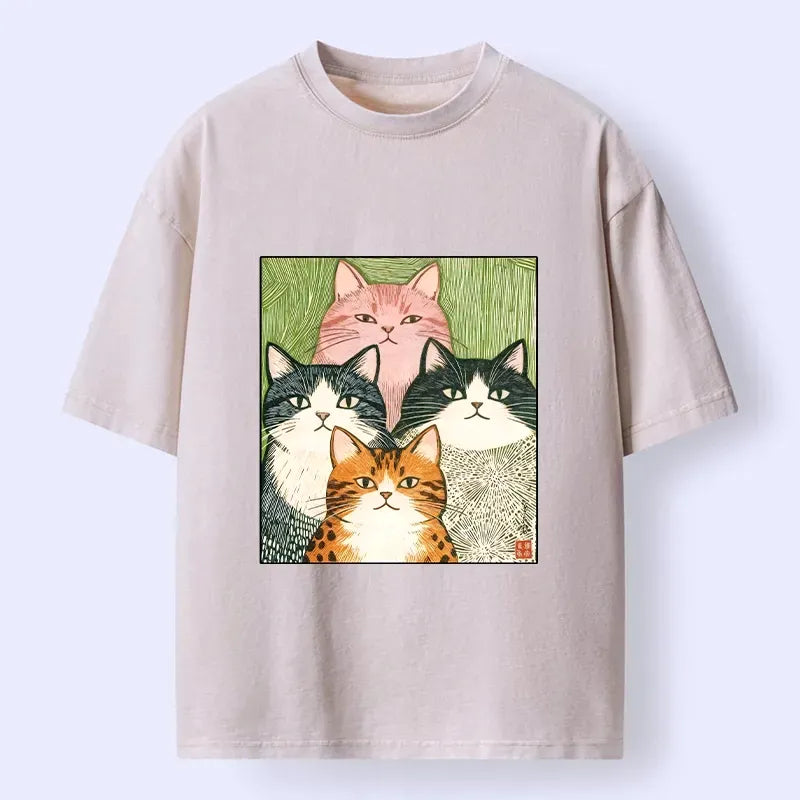 Japanese Vintage Cat T-Shirt Best Seller