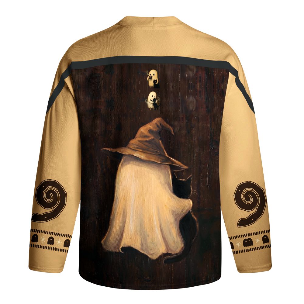 Kyoto-Lion Funny Ghost: Hocus Pocus I Cannot Focus Long-Sleeve Hockey Jersey