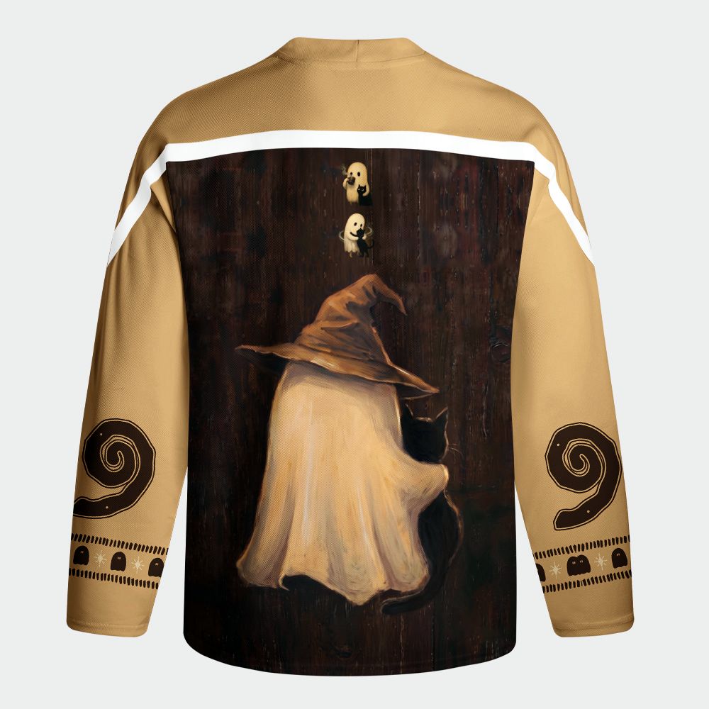 Kyoto-Lion Funny Ghost: Hocus Pocus I Cannot Focus Long-Sleeve Hockey Jersey