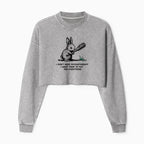 Kyoto-Lion Violent Rabbit Funny Washed Crop Sweatshirt