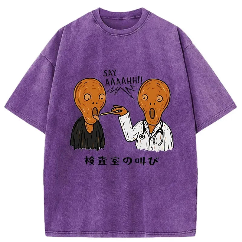 Japanese vintage washed t-shirt for men