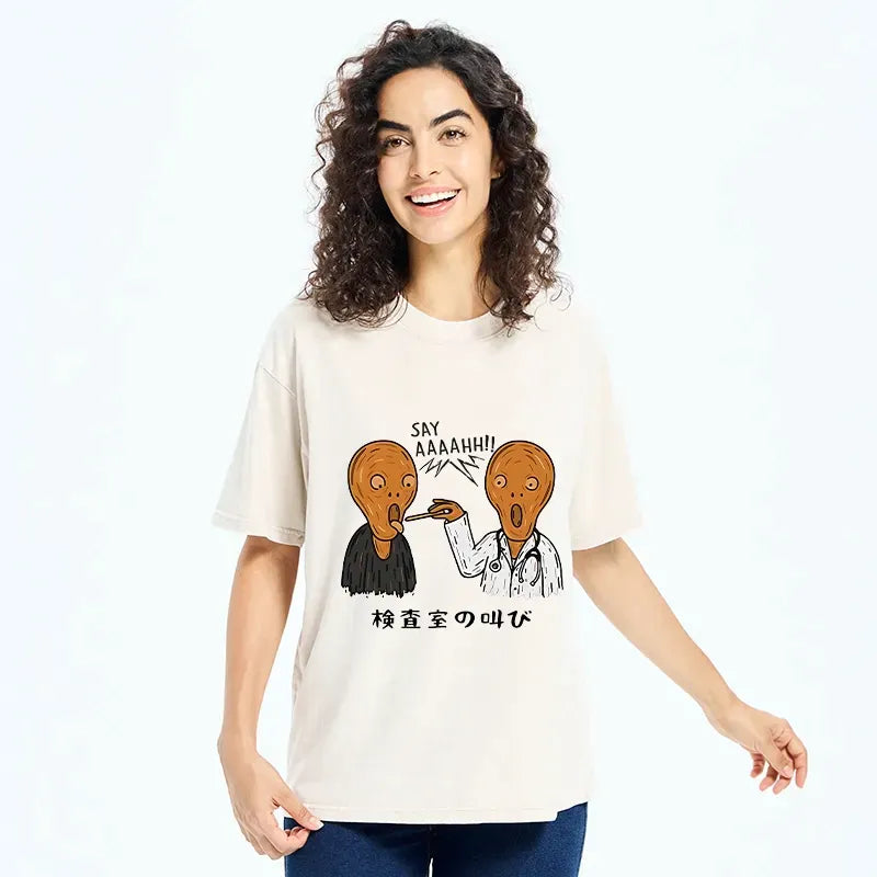 Kyoto-Lion Doctor Scream Washed T-Shirt