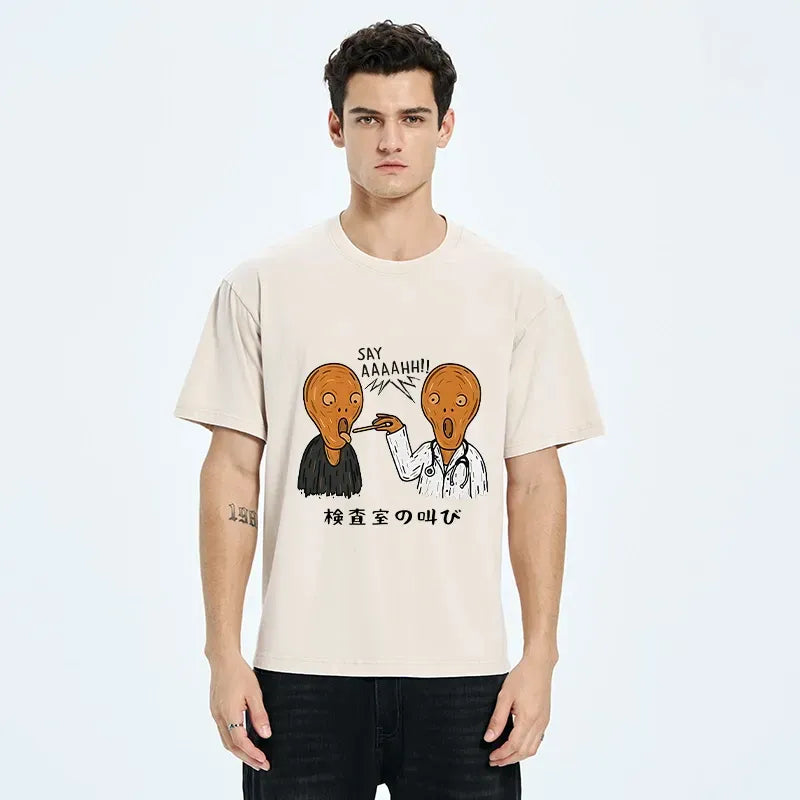 Kyoto-Lion Doctor Scream Washed T-Shirt