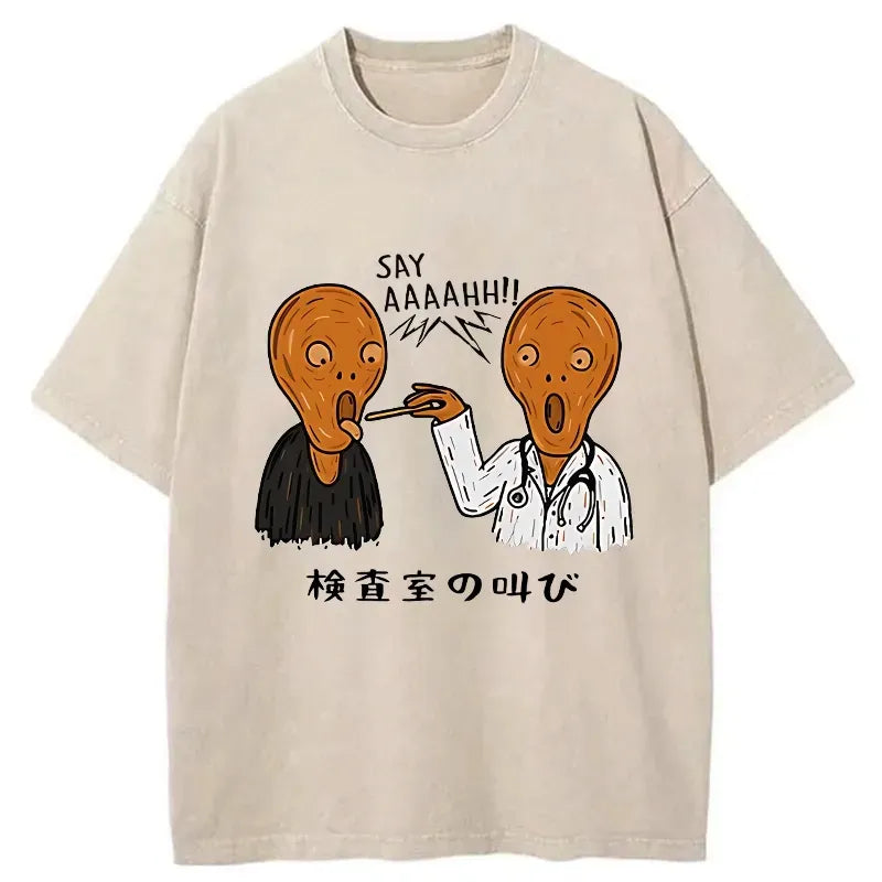 Japanese vintage washed t-shirt for men