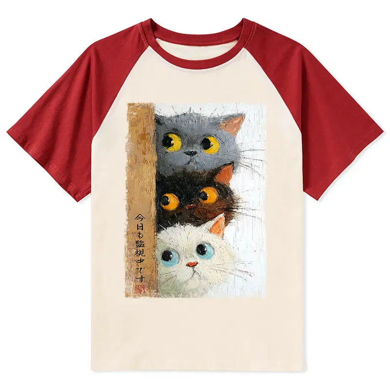 Kyoto lion three cute cats t-shirt