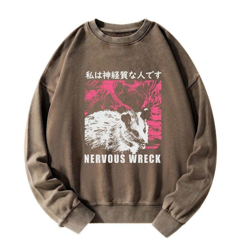 Kyoto-Lion Nervous Wreck Washed Sweatshirt