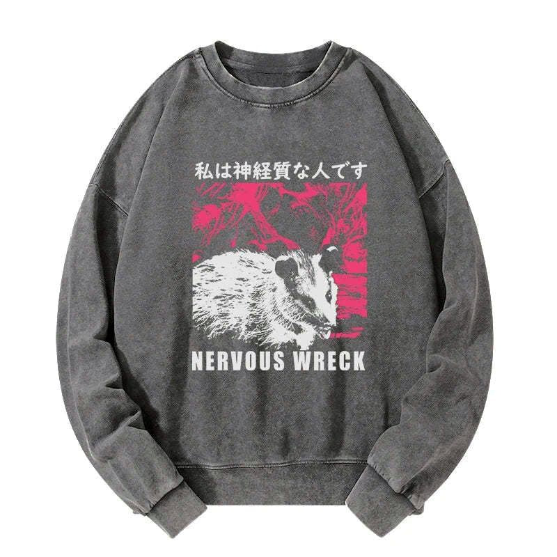 Japanese Washed Sweatshirt for Streetwear