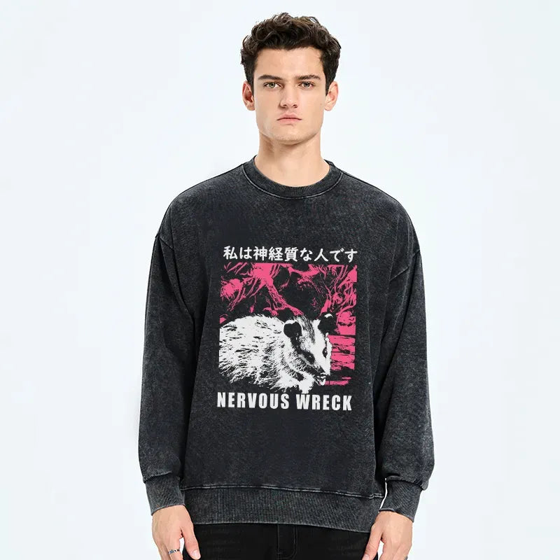 Japanese Washed Sweatshirt for Streetwear