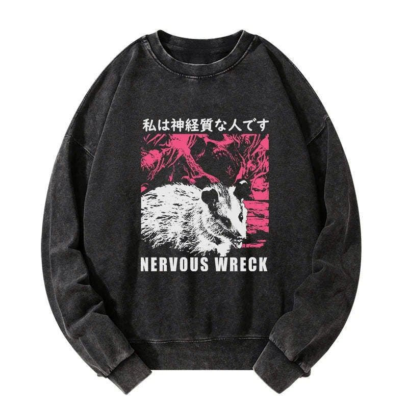 Japanese Washed Sweatshirt for Streetwear