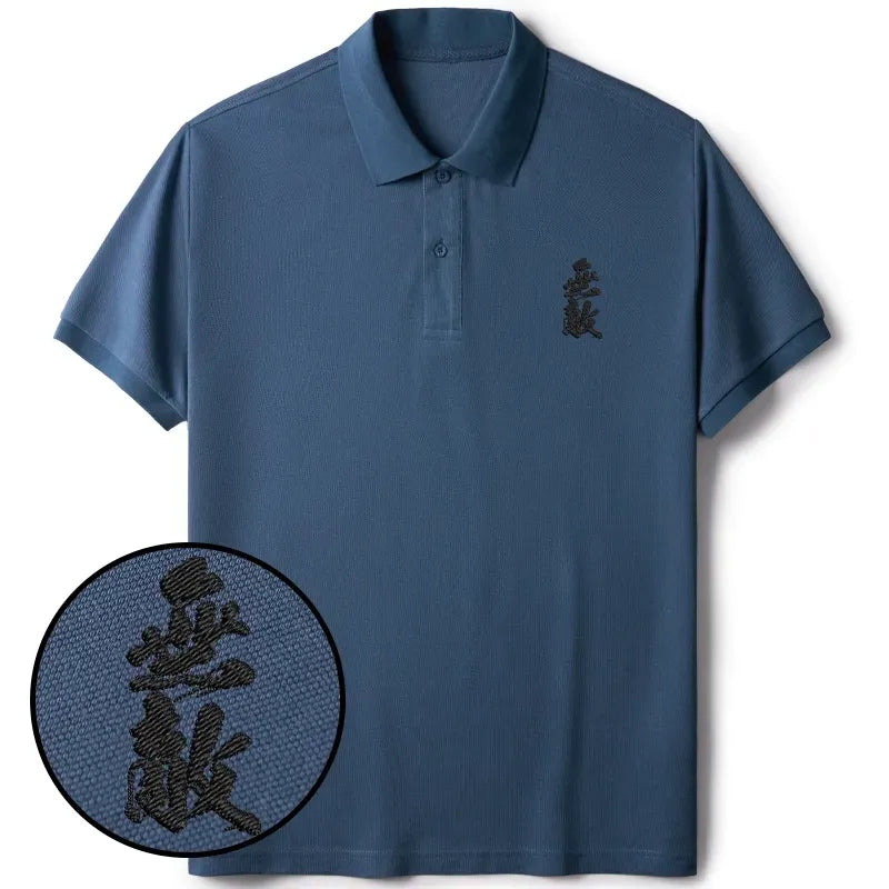 Unisex Japanese Kanji Polo Shirt for Summer