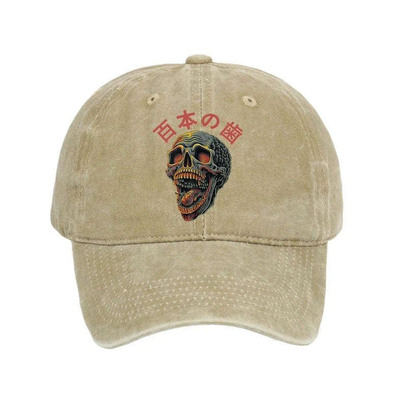 Vintage Skull Cap with Traditional Motifs
