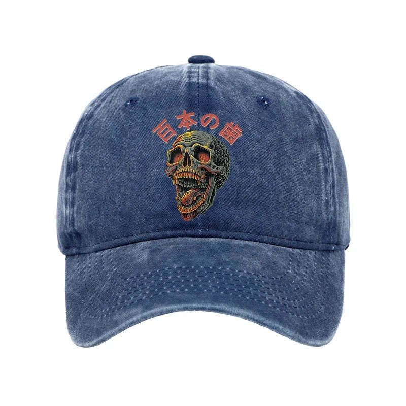 Vintage Skull Cap with Traditional Motifs