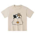 Kids Washed T-Shirt with Japanese Cats