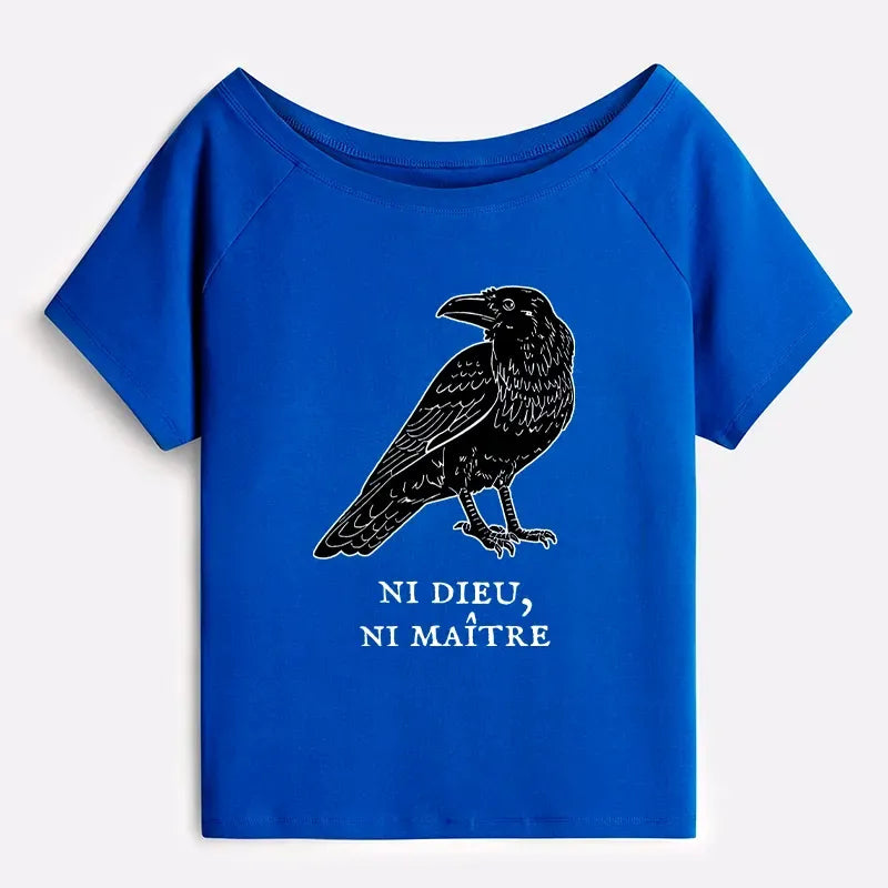 Kyoto-Lion Off Shoulder T-Shirt for Women