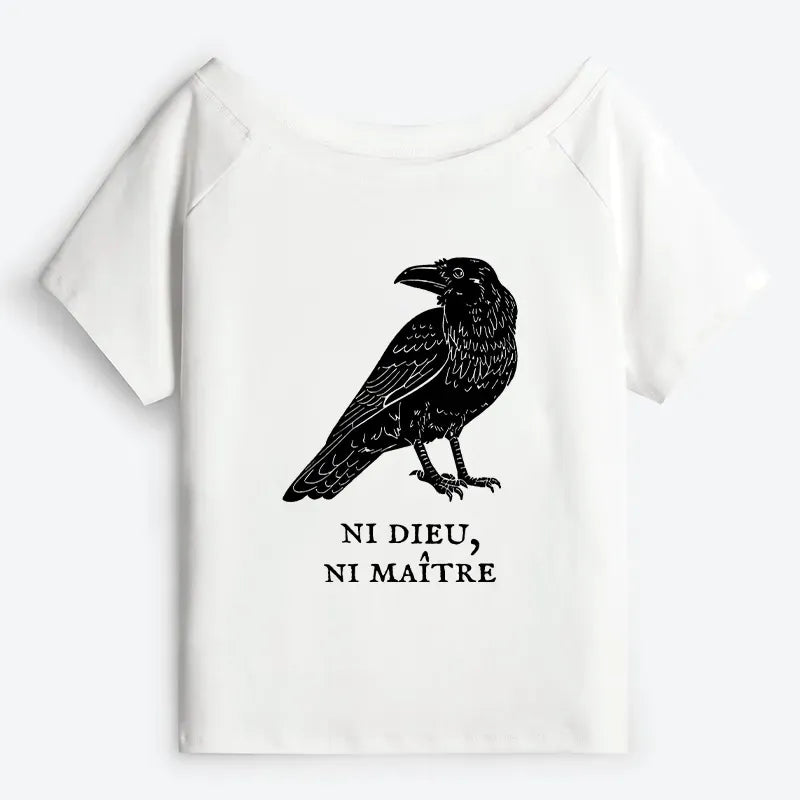 Japanese Crow Off Shoulder T-Shirt