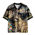 Kyoto-Lion Golden Filigree Raccoon Starry Oriental Landscape Mesh Jersey