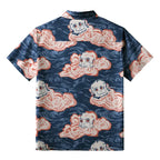 Kyoto-Lion Mischievous Monkeys In Clouds Button-up Shirt