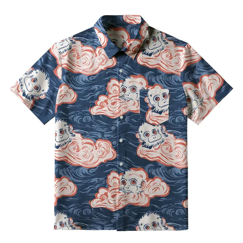 Comfortable Japanese Traditional Button-up Shirt