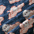 Kyoto-Lion Mischievous Monkeys In Clouds Button-up Shirt