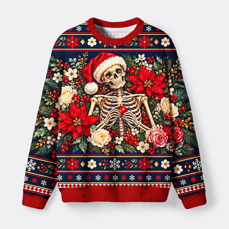 Kyoto-Lion Skeleton Lying Amidst A Pile Of Gifts Christmas Ugly Sweatshirt