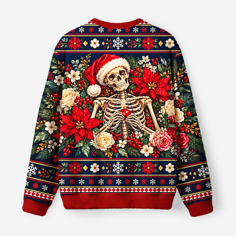Kyoto-Lion Skeleton Lying Amidst A Pile Of Gifts Christmas Ugly Sweatshirt