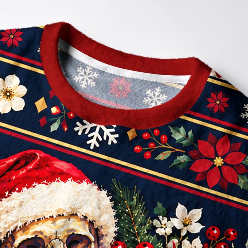 Kyoto-Lion Skeleton Lying Amidst A Pile Of Gifts Christmas Ugly Sweatshirt