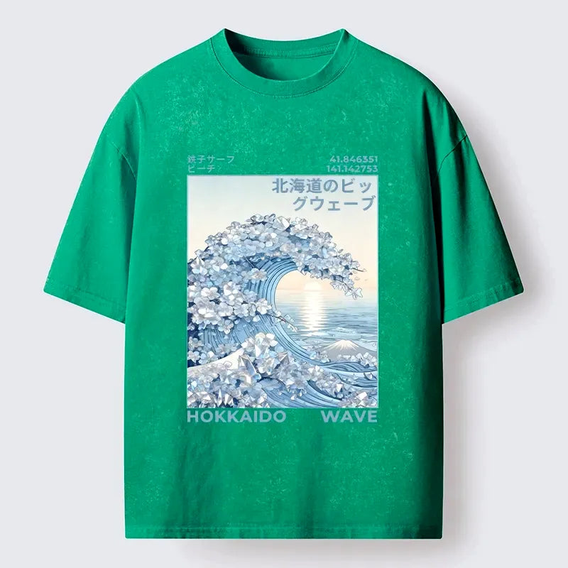 Ukiyo-e Art Washed Tee for Summer