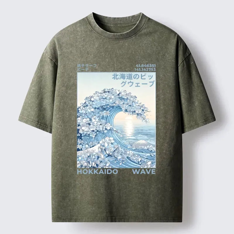 Ukiyo-e Art Washed Tee for Summer