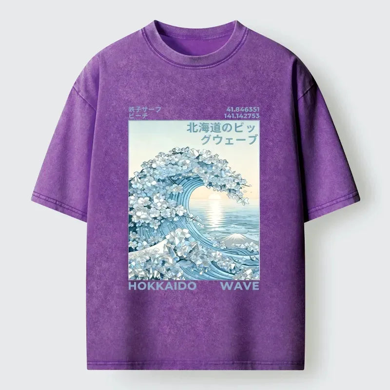 Ukiyo-e Art Washed Tee for Summer