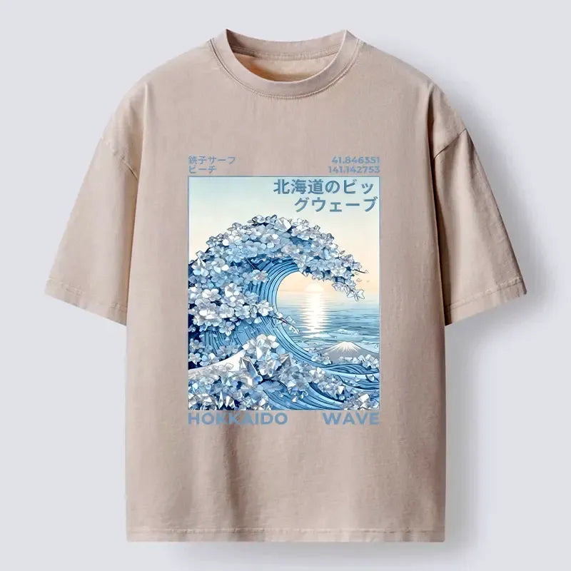 Ukiyo-e Art Washed Tee for Summer
