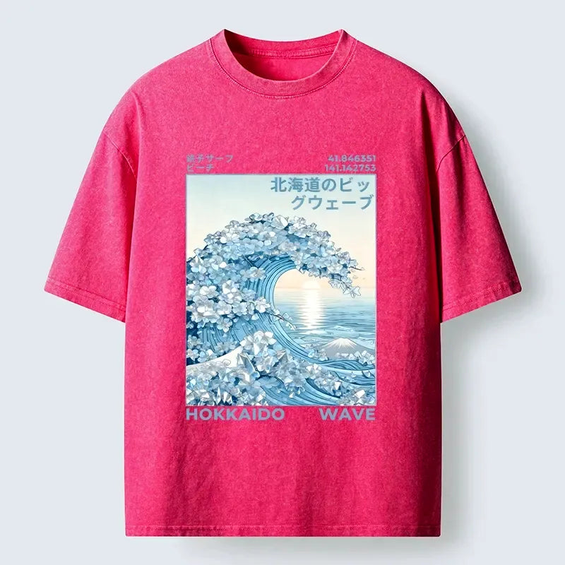 Ukiyo-e Art Washed Tee for Summer