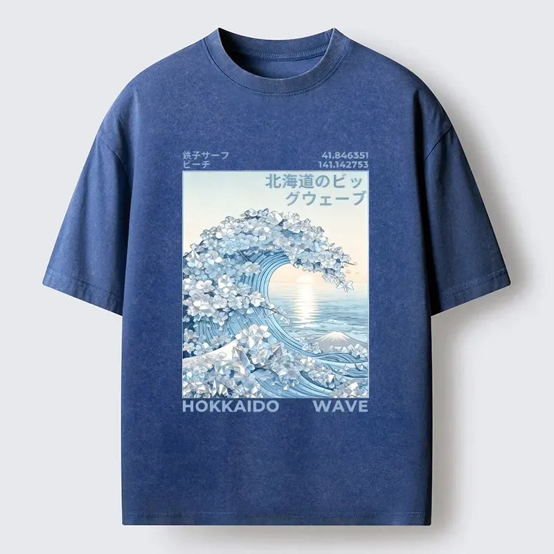 Ukiyo-e Art Washed Tee for Summer