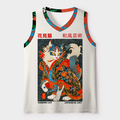Kyoto-Lion Ukiyoe Blossom Warrior Mesh Tank Top