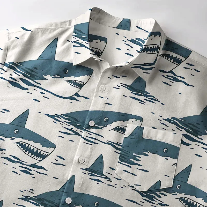 Kyoto-Lion Sea Shark Button-up Shirt