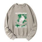 Japanese washed sweatshirt with bird