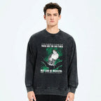 Japanese washed sweatshirt with bird