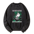 Japanese washed sweatshirt with bird