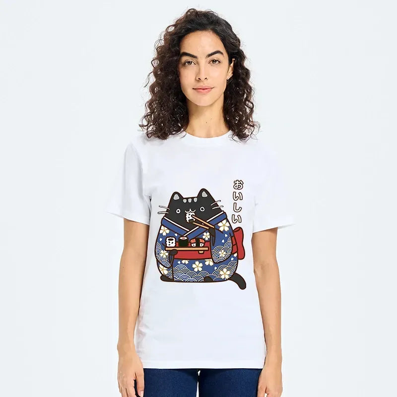 Kyoto-Lion Geisha Cat Sushi Classic T-Shirt